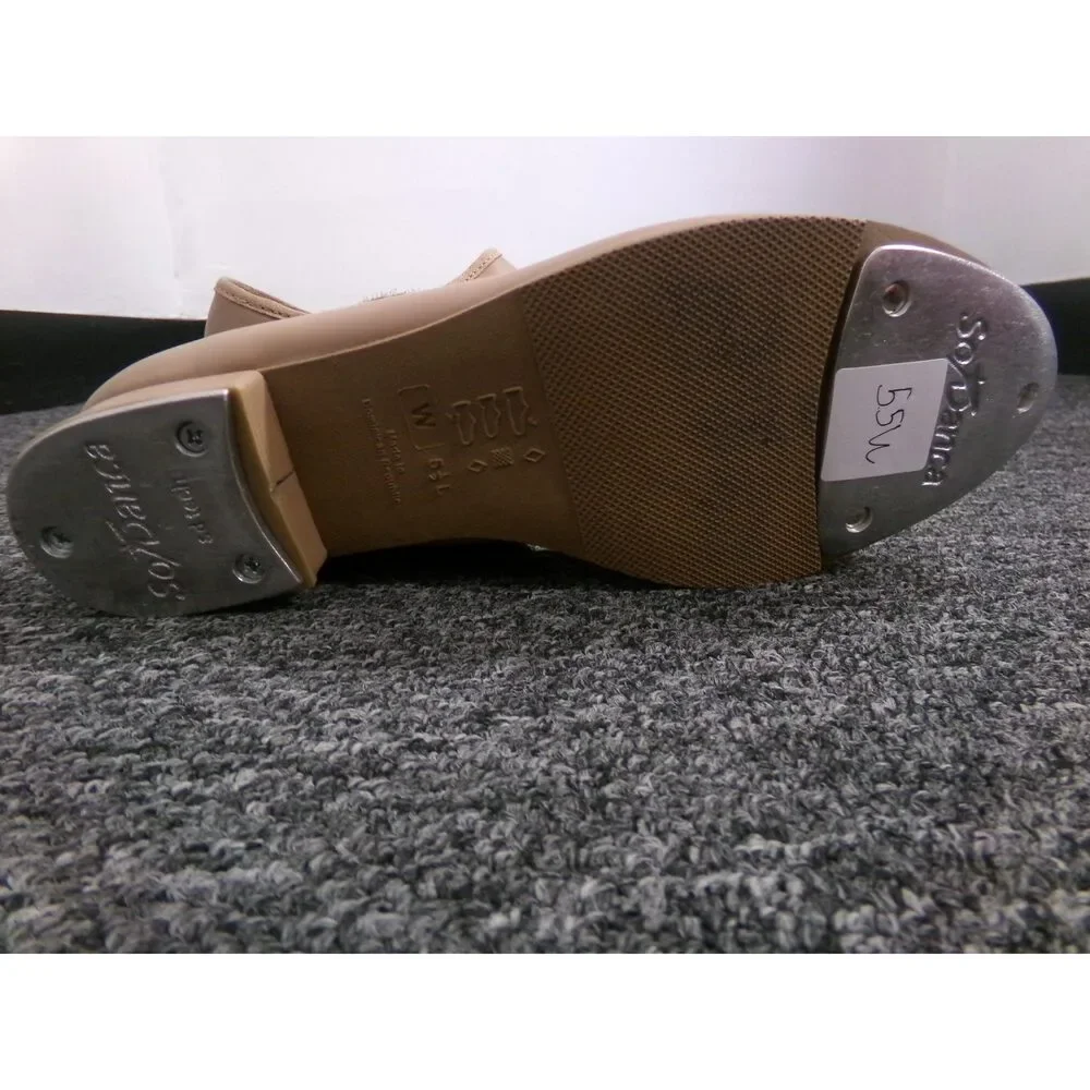 Pre-Owned Dance Tap Shoes Adult 5.5W Tan So Danca TA38 Mary Jane Leather Loop S